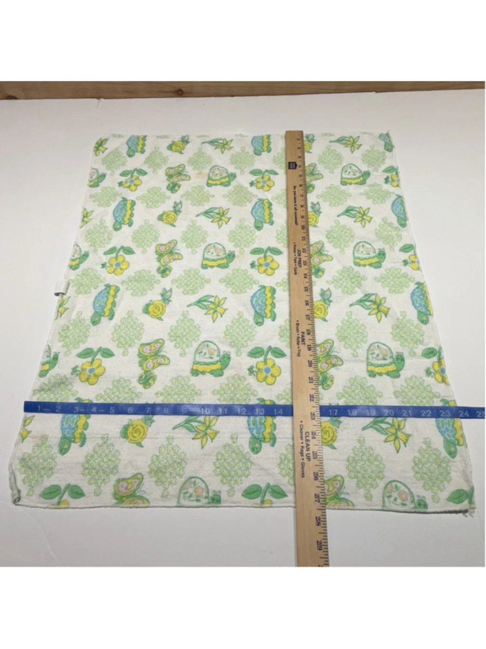 VTG Riegel Baby Security Blanket 23x27‎ Cotton Turtle Butterfly Floral USA READ